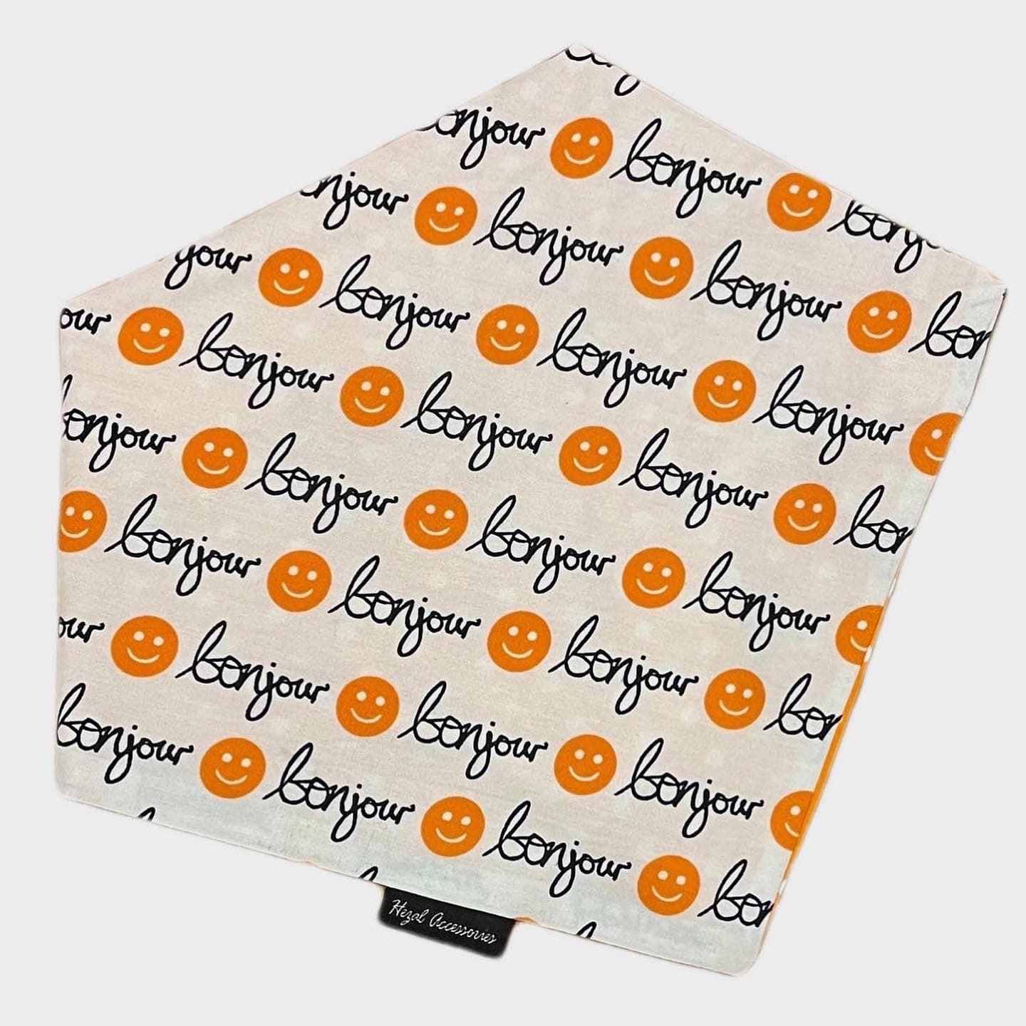 Bonjour tie on bandana/ neck scarf image 2