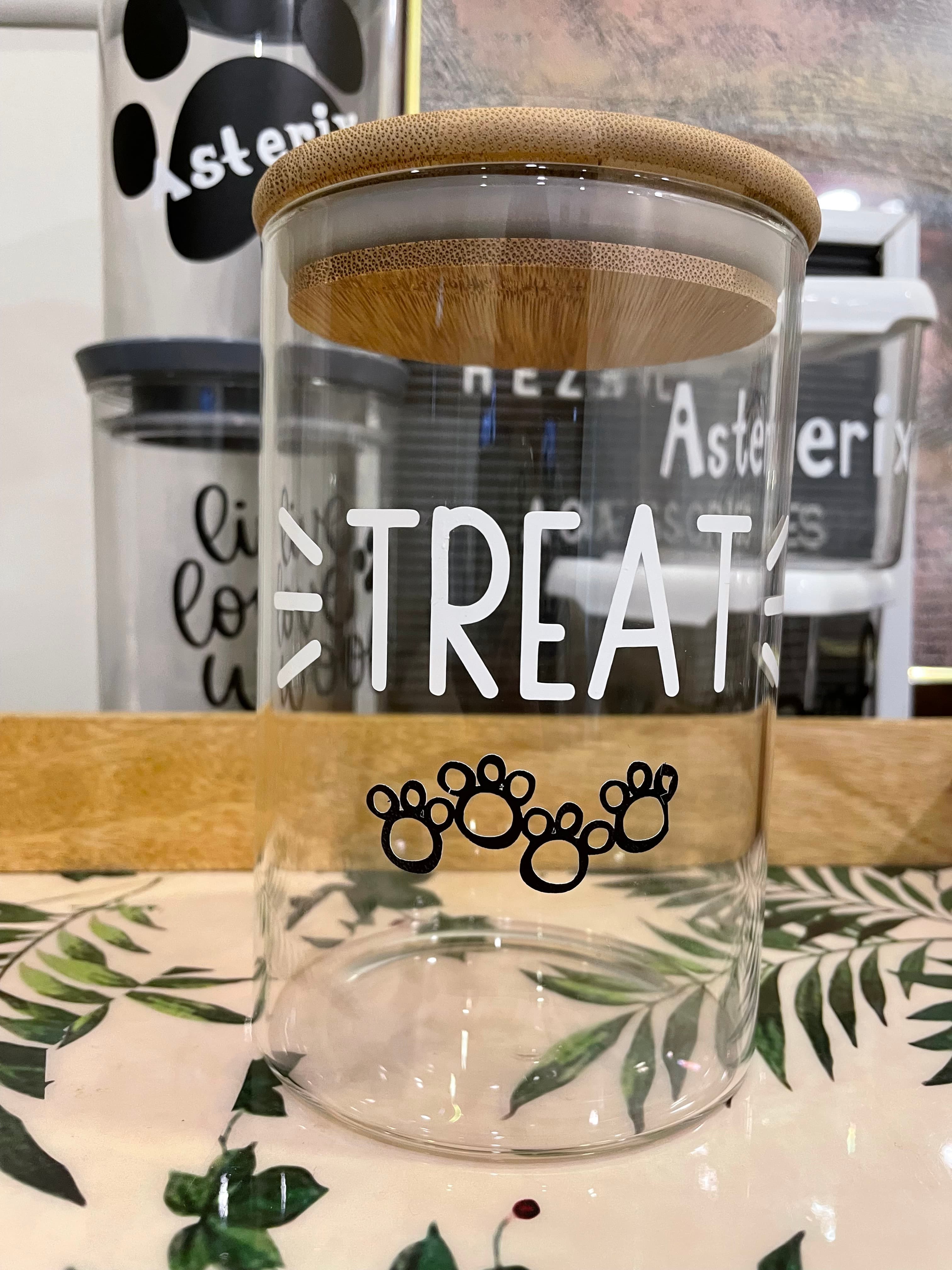 Treat and Treasure Glass Jar with wooden lid (single pc) image 2