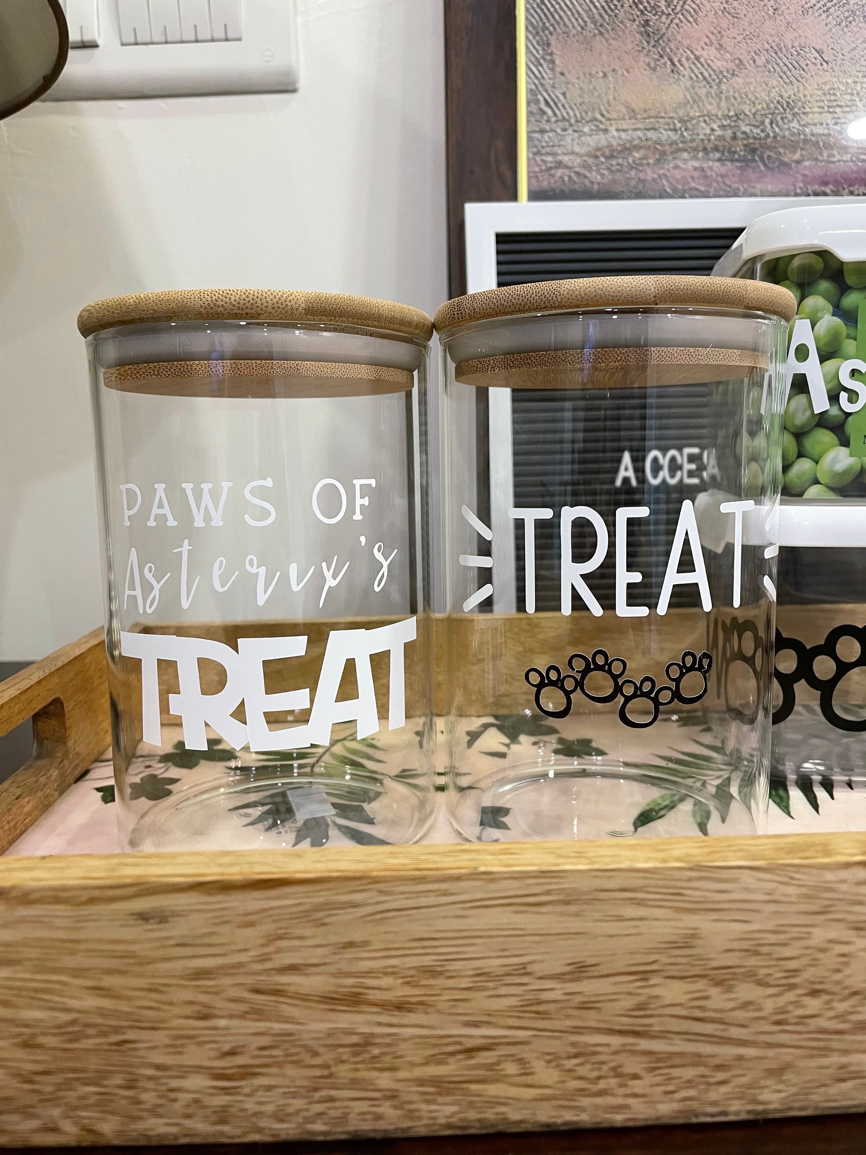 Treat and Treasure Glass Jar with wooden lid (single pc) image 4