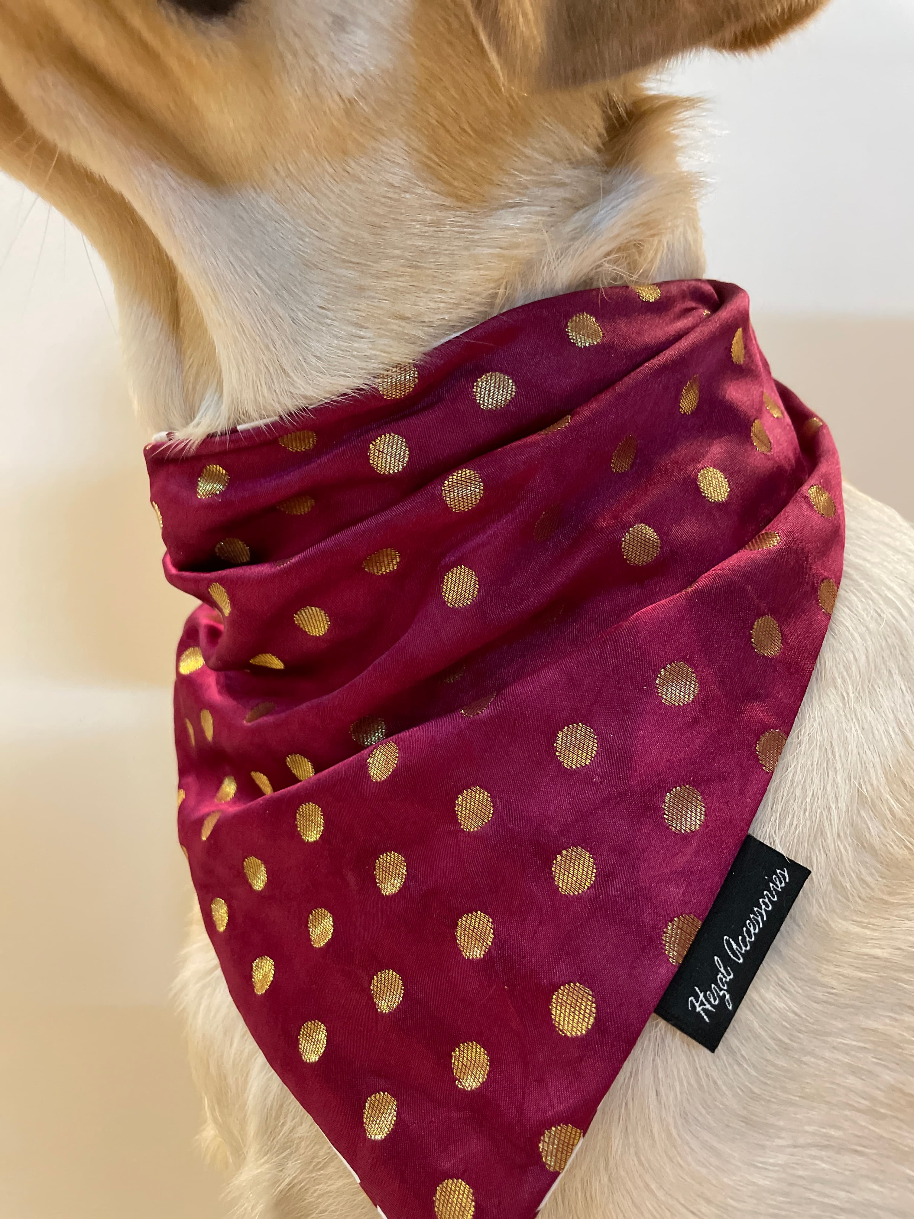 Burgundy silk butti tie on bandana  image 5