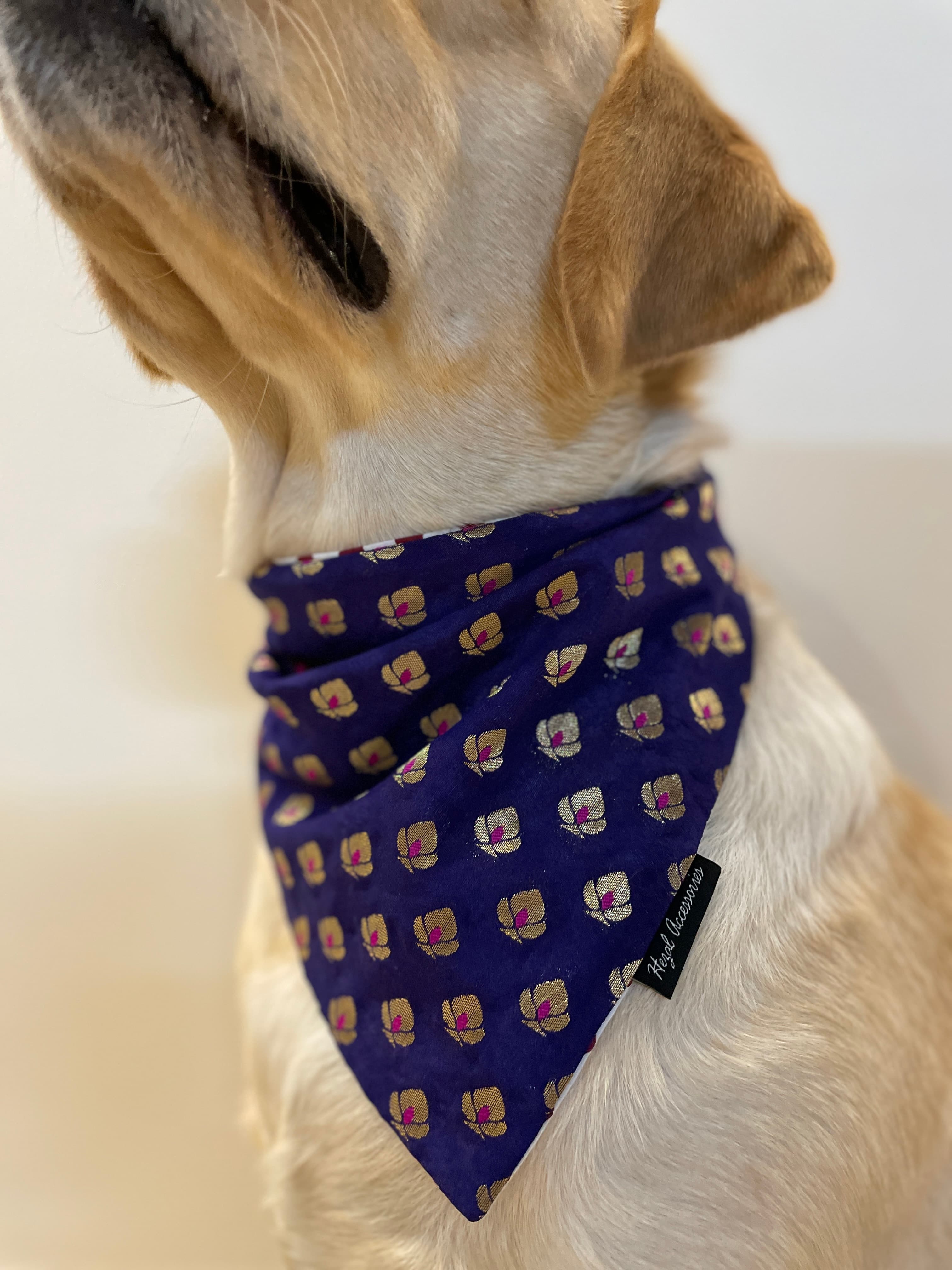 Dark mauve golden butti tie on bandana  image 4