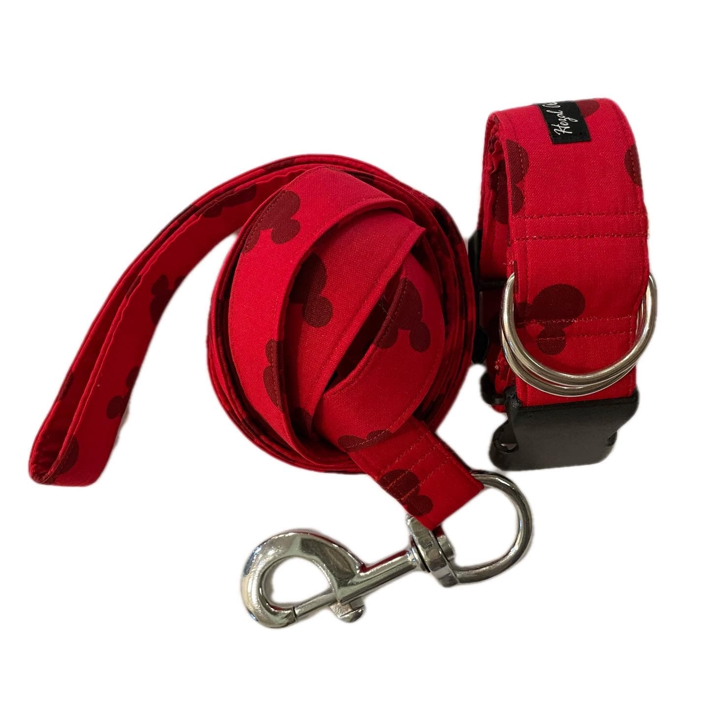 Mickey red collar leash set 