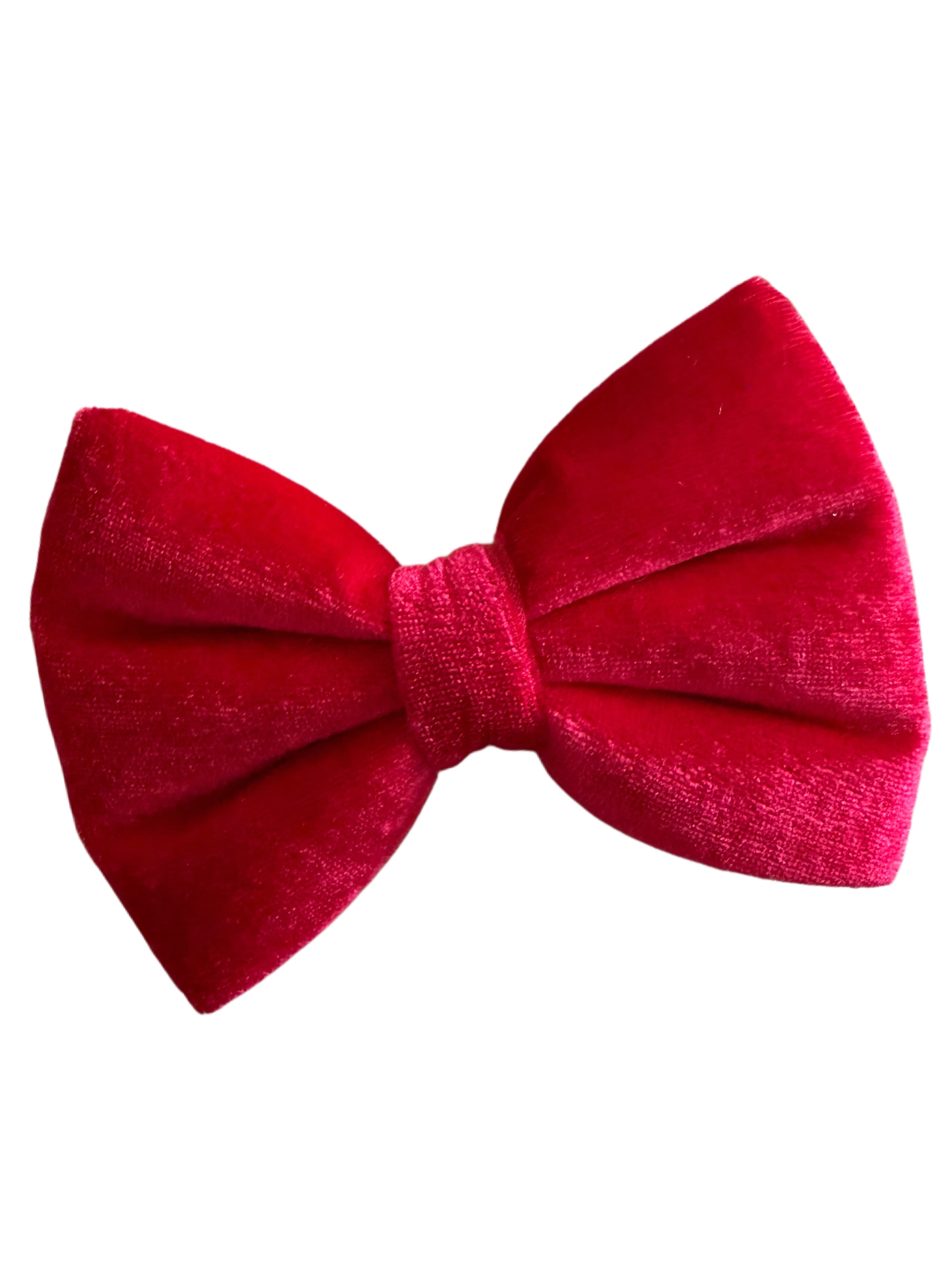 Bright Magenta Velvet Bow tie 