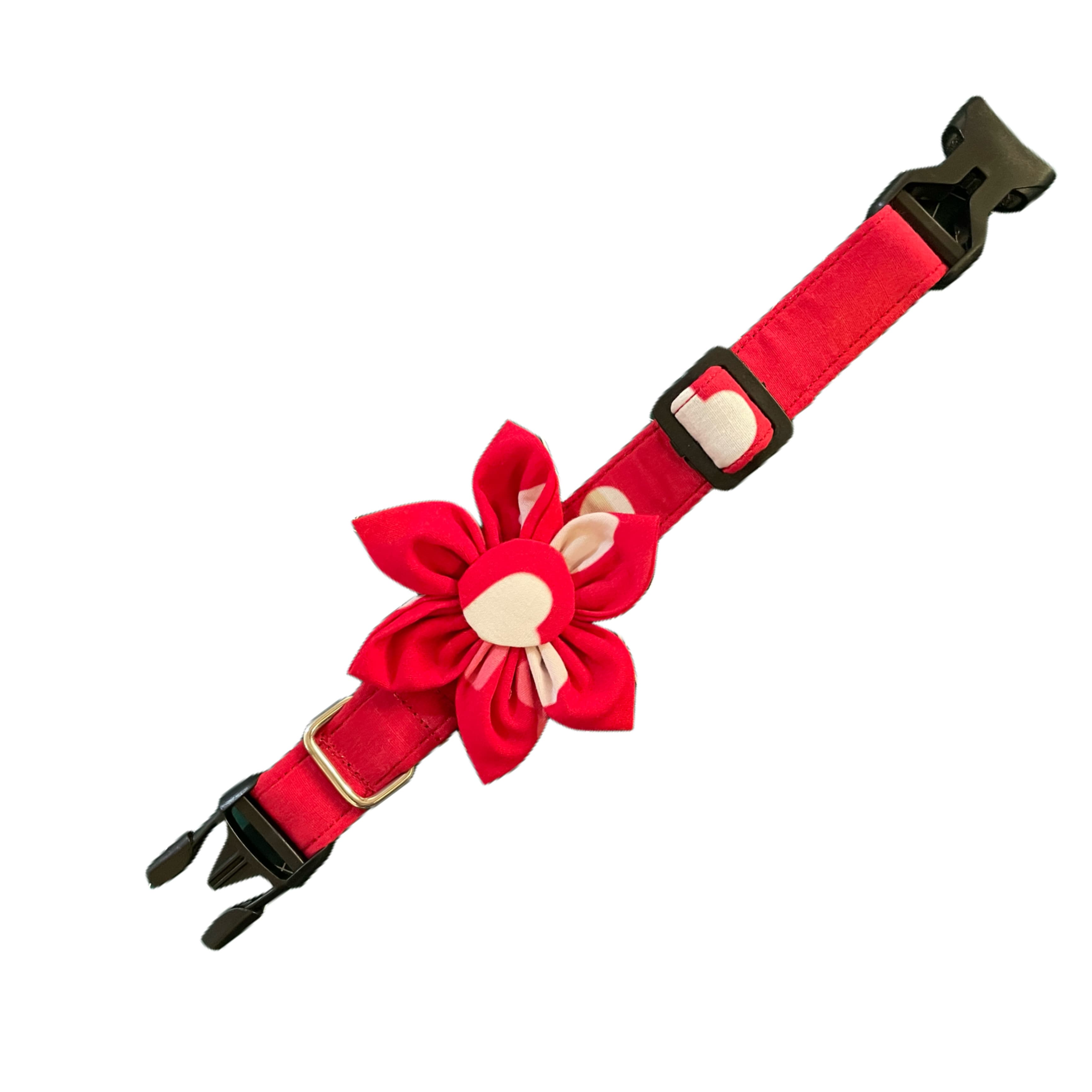 Hearts flower bow collar 
