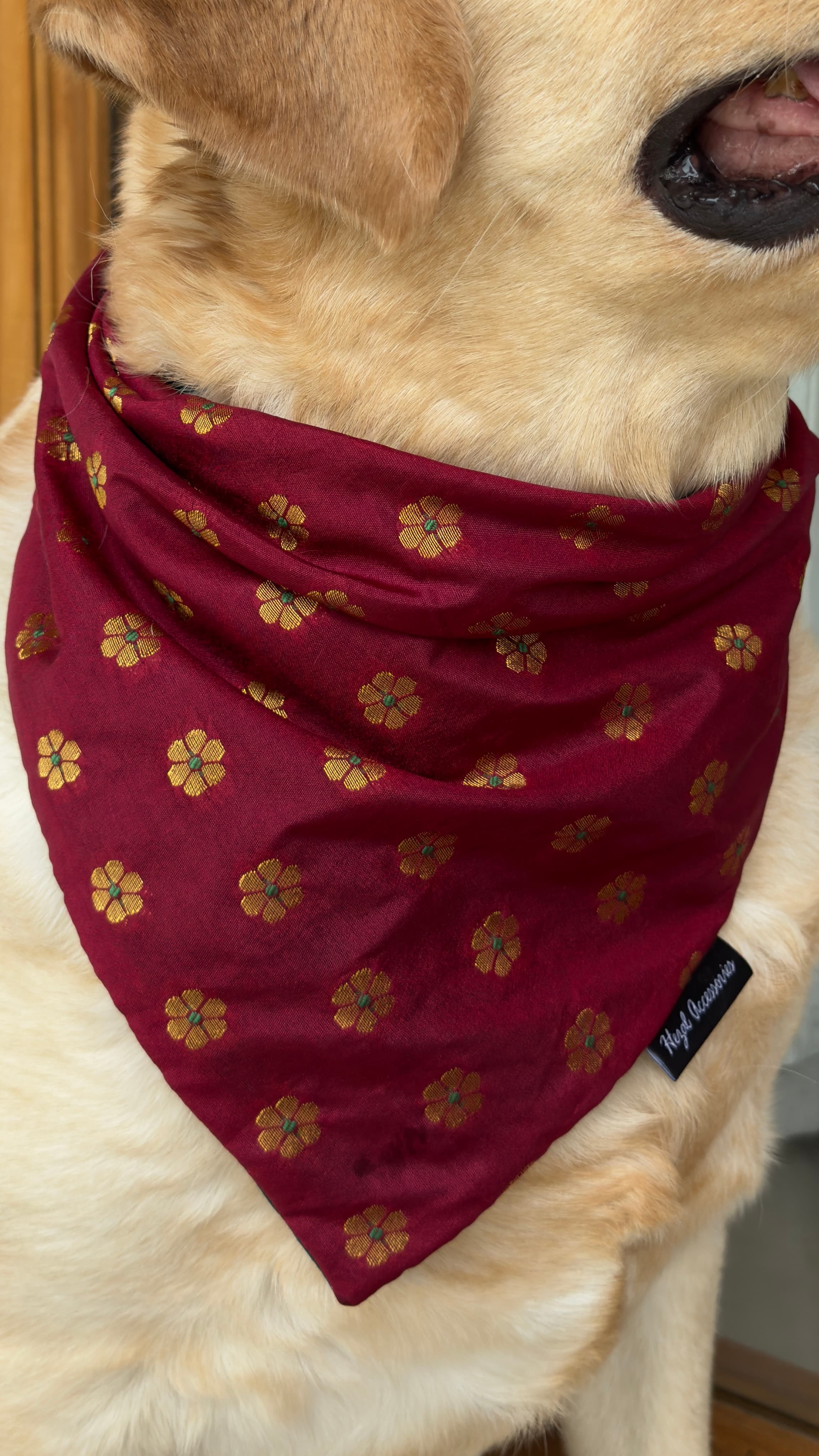   * Royal Maroon Blossom Tie on bandana  image 2